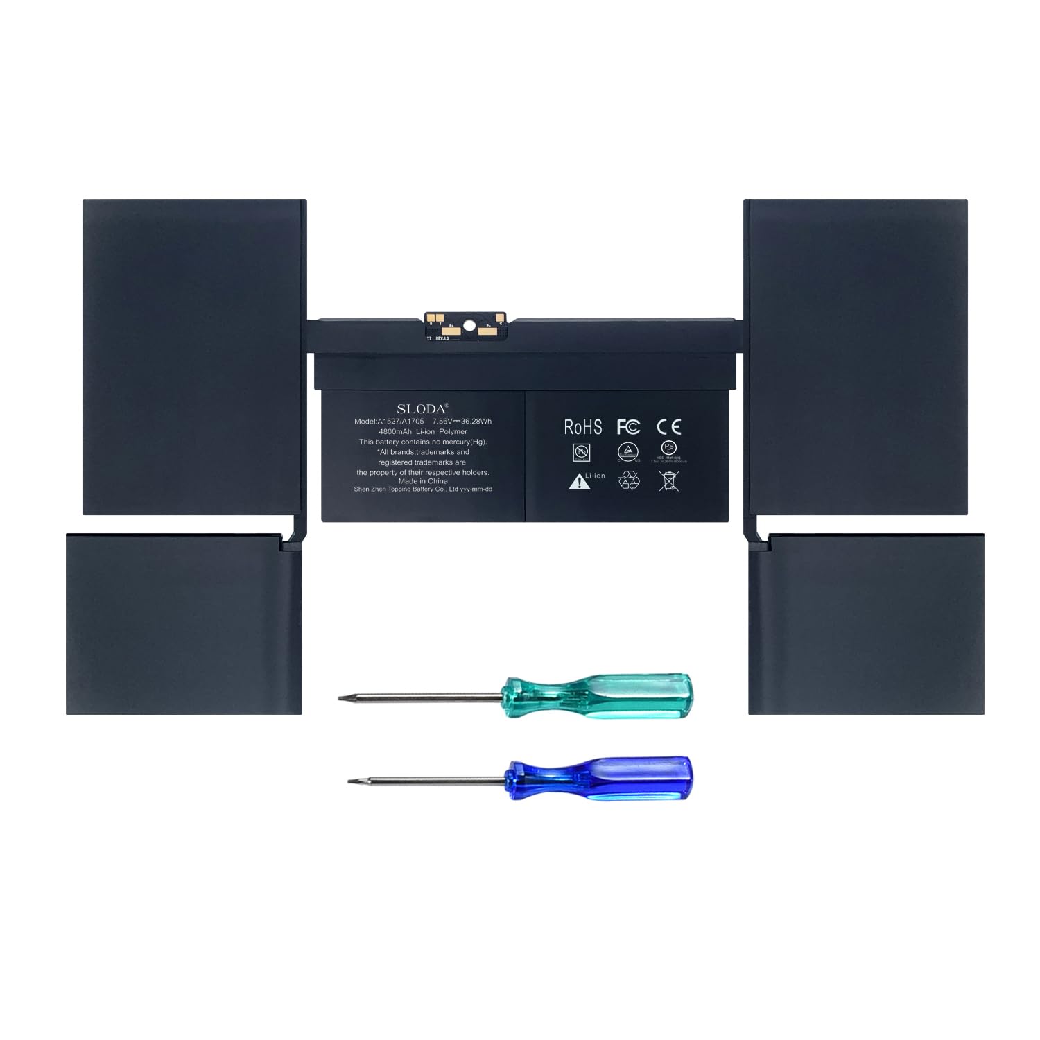 SLODA A1705 A1527 Replacement Battery for MacBook Retina 12-inch (Early2015 2016 2017),EMC2746 EMC2991 EMC3099