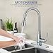 Motion Sensor Kitchen Faucet with Sprayer - Brushed Nickel No Touch Touchless Faucets Stainless Steel Single Handle Spot Resist by BOHARERS