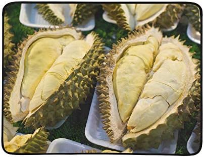 SHAOKAO Durian King Of Fruits Pattern Portable And Foldable Blanket Mat 60x78 Inch Handy Mat For Camping Picnic Beach Indoor Outdoor Travel