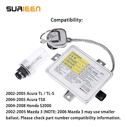 X6T02971 X6T02981 HID Xenon Headlight Ballast with Igniter and D2S Bulb Control Unit Module for 33119-S0K-A10, 33109-S0K-A02, W3T10471, Fit for 2002-2005 Acura TL,2004-2005 Acura TSX,2004-2006 Mazda 3