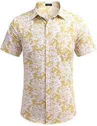 COOFANDY Mens Short Sleeve Button Up Shirt Summer