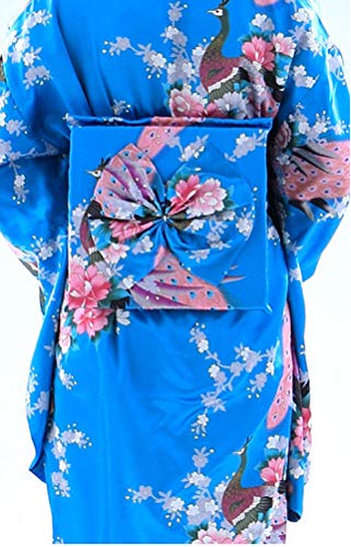 Soojun Women's Traditional Japanese Kimono Style Robe Yukata Costumes 1 Sky Blue