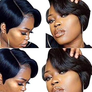 Amazon Com Straight Bob Style Full Lace Human Hair Wigs With