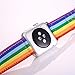 Rainbow Wristband for Apple Watch 38MM, Bandmax High Quality Watch Strap Comfortable Denim Fabric Replacement Band for Apple Watch Series 3/2/1