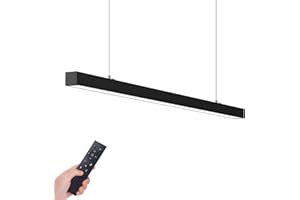 Barrina 4040 Remote Series LED Linear Light Fixture with Remote, 3rd-Generation, 4FT 40W Seamless Connection, 3000K to 6000K Color Changing, Dimmable Island Lights for Kitchen Garage, Black, 1 Pack