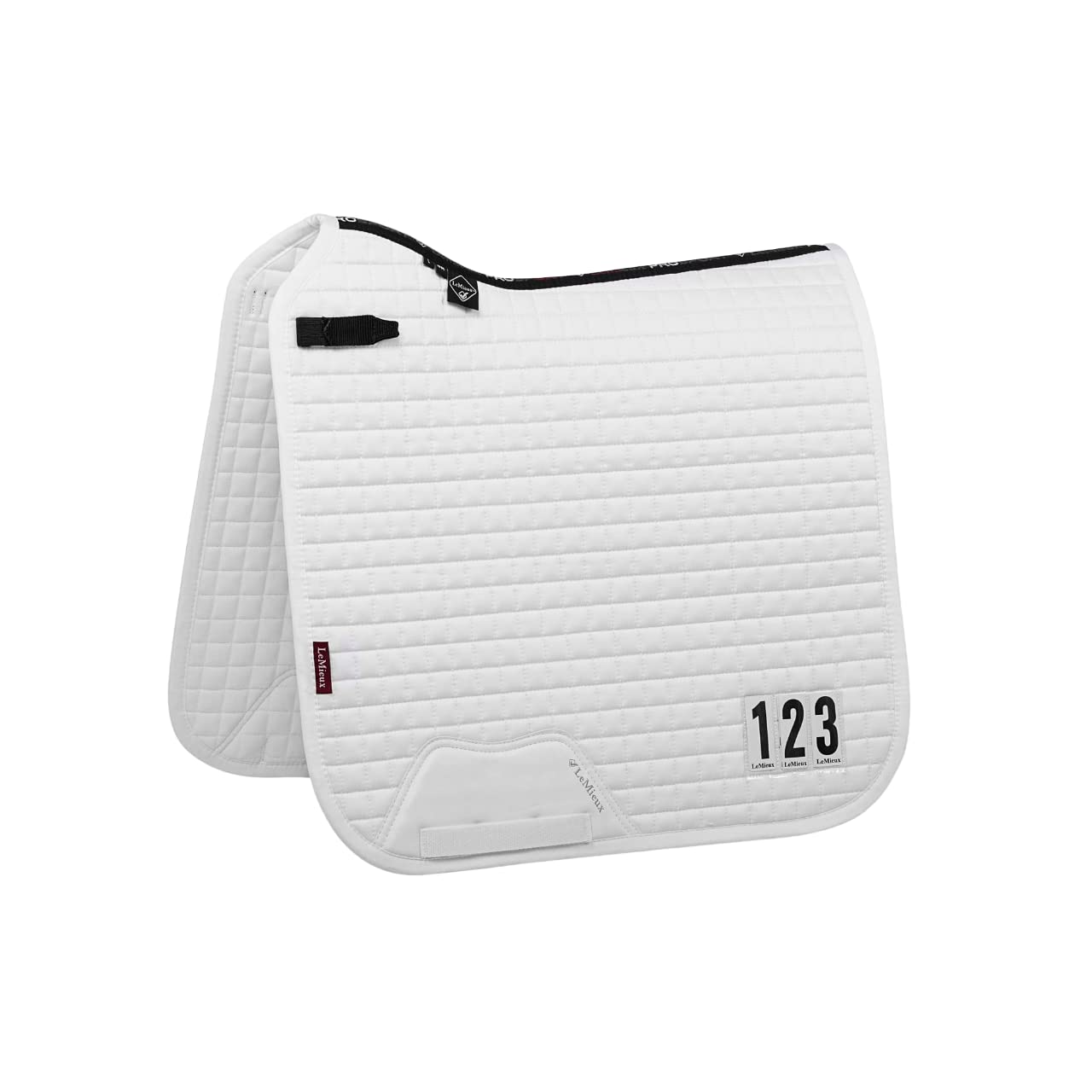 LeMieux Dressage Cotton Competition Square Saddle Pad - Saddle Pads for Horses - Equestrian Riding Equipment and Accessories (White - XLarge)