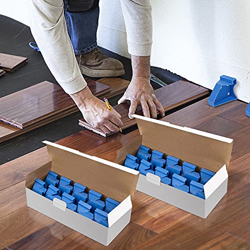 Upgraded 40 Pack Flooring Spacers Laminate Flooring Installation Kit with 1/4” & 1/2” Gap, Wood