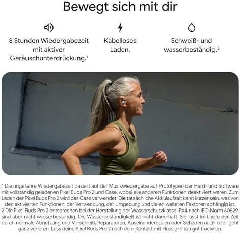Pixel Buds Pro 2 – kabellose Kopfhörer mit aktiver Geräuschunterdrückung – Bluetooth-Kopfhörer – Porcelain