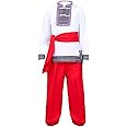 Boys 2 Piece Russian Dance Outfits Vintage Performance Costume Long Sleeve Traditional Dancewear with Belt
