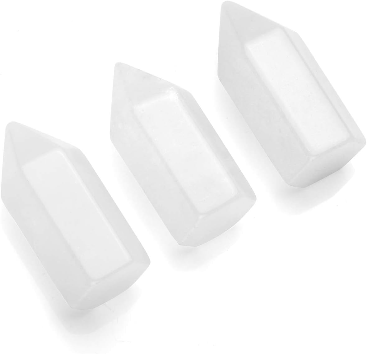 CrystalTears 3pcs 33-37mm Clear Quartz Healing Crystal Point Wand Faceted Hexagonal Prism Bar Natural Polished Tumbled Stone For Reiki Chakra Meditation Therapy Decor