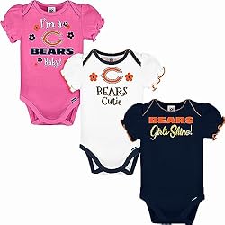 Gerber Baby Girl's NFL 3 Pack Short Sleeve Onesie