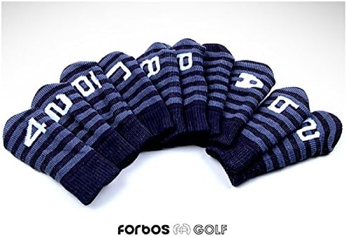 Forbos New FBSIC-F Golf Club Head Cover Iron Cover Set of 10 Black/Grey