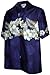 Pacific Legend Mens Tropical Garden Shirt Navy Blue XL