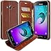 Galaxy J3, Samsung Galaxy Express Prime and J3 Case Flip PU Leather Fold Wallet Pouch Premium Faux Leather Wallet Flip Cover by Zase ® Slim Fit (Solid Brown)