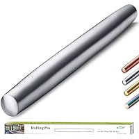 Stainless Steel Rolling Pin, Matte Finish 16.7 Inches, Berglander Rolling Pin For Baking Pizza Dough, Pie, Cookie…