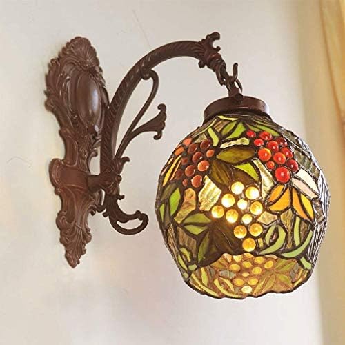 XQY Home Decoration Wall Lamp, Hotel Cafe Restaurant Decoration Lamps，European Retro Wall Lamp Corridor Art Decoration Colored Glass Night Light