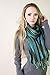 Women’s Jewel Shimmer Multicolor Stripe Scarf, Metallic Pashmina Shawl (Turquoise Green)