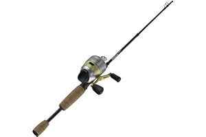 Zebco 33 Gold Spincast Reel and 2-Piece Fishing Rod Combo, Fiberglass Rod with Comfortable Split-Grip Cork Handle, Instant An