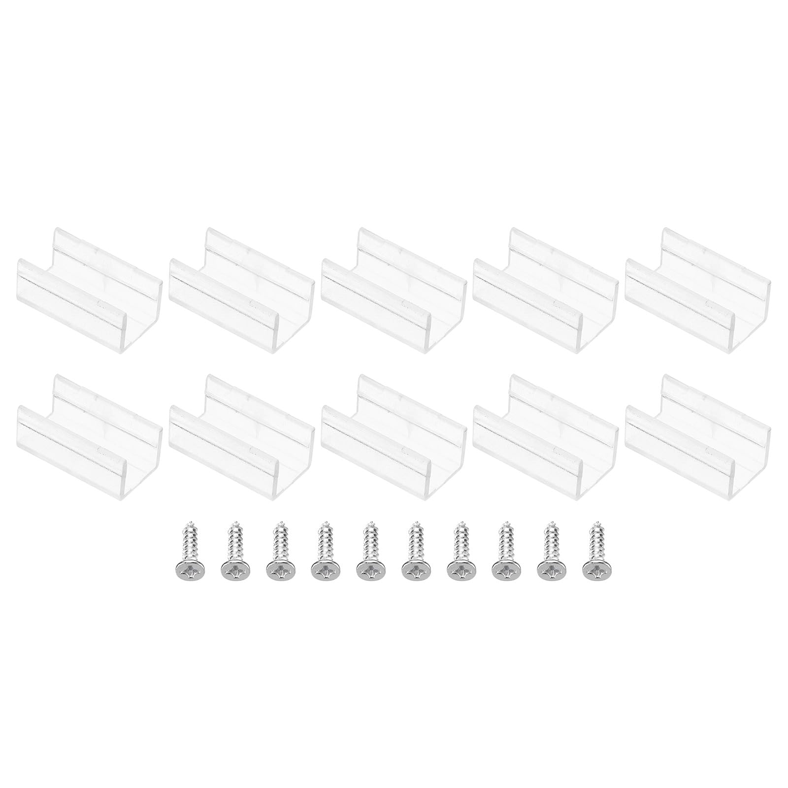 PATIKIL LED Strip Light Clips, 40 Pack Mounting Bracket Fixing Clips Plastic Clamp Holders with Screws for 9.5mm-10.3mm Neon RGB Light Cable Ribbon, Clear — image 1
