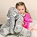ECEJIX Big XL Stuffed Elephant Plush Toy Grey Stuffed Animal Durable Elephant Plush Toy Large Soft Toy Gifts for Kids 24 Inches 2 lbs