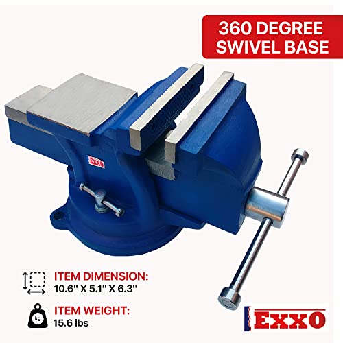 EXXO TOOLS 4 Inch Bench Vise 4" Bench Vise 360 Degree Swivel with