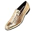 Amali Barnes Mens Dress Shoes Sparkly Glitter Encrusted Tuxedo Slip on Loafers for Men - The Original Smoking Men Dress Shoes Runs Large - GO 1/2 Size Down