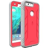 Google Pixel Case, POETIC Revolution Series [Premium Rugged][Shock Absorption & Dust Resistant][Heavy Duty] Complete Protection Hybrid Case w/Built-in Screen Protector for Google Pixel (2016) Pink