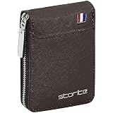 Storite 13 Pocket PU Leather Card Holder Wallet - Zipper Coin Purse For Men & Women, Dark Brown - View #10