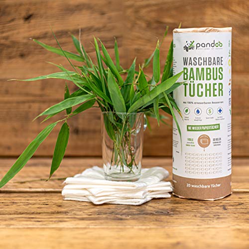 Pandoo Bamboo Kitchen Roll Washable Household Towels, Eco Friendly Paper Towels, Replace Up To 60 Household Rolls, More Absorbent And Tear Resistant Than Conventional Kitchen Towels