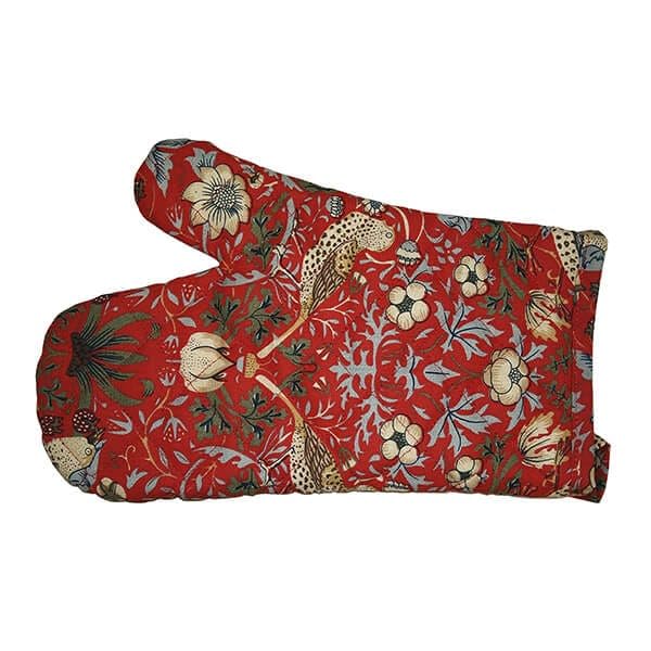William Morris Strawberry Thief Red Single Oven Mitt