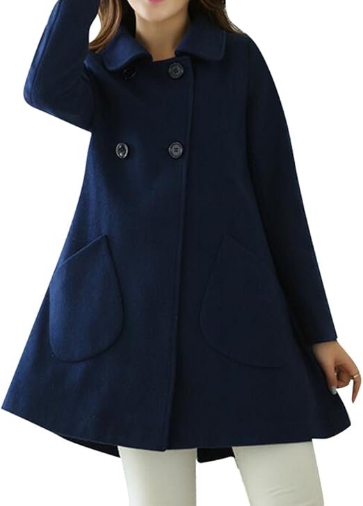 navy blue peacoat with hood