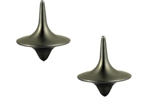 CALSGKSPRAY 2Pcs Silver Accurate Spinning Top,Forever Spin,Portable Precision Metal Spinner Top Premium Exquisite Perfect Balance Desktop Gyro Toys Vintage Totem Zinc Alloy Toy Desk Little Fidget Toy and Games