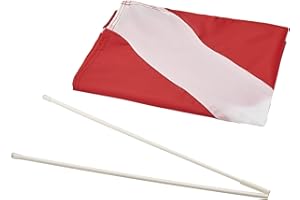 AZREFERENCE Dive Flag 20"x 24" with Removable Stiffening Pole for Scuba Diving Spearfishing Freediving, Use with Float, Buoy, Boat, Flagpole Diver Down