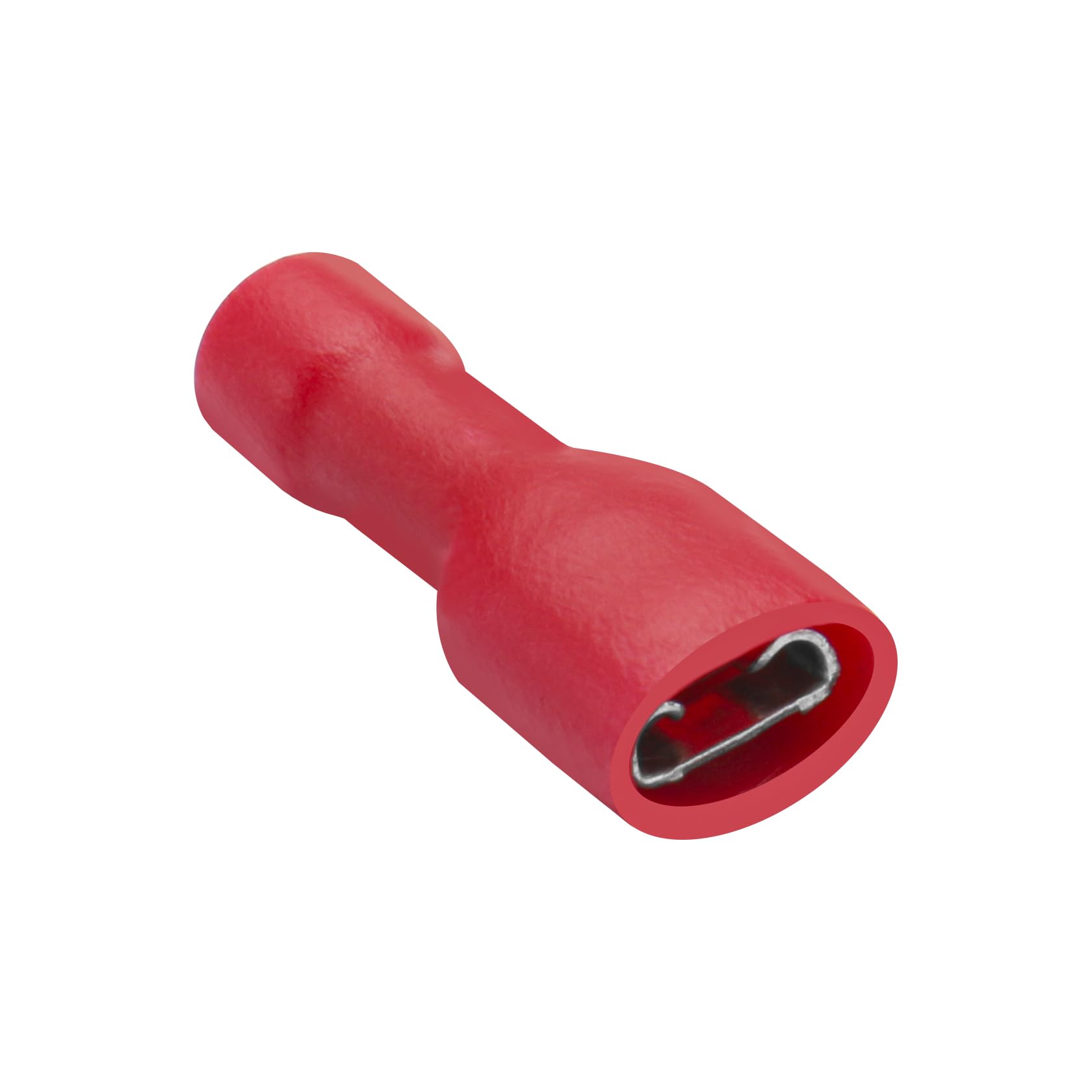 Heschen Female Quick Disconnects Vinyl Fully Insulated, FDFD1.25-187, 4.8 x 0.5mm Cable Terminal, for 0.5-1.5mm² (22-16 AWG), Red, 100Pack