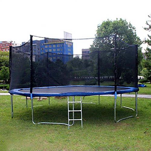 Pesters Heavy Duty 12FT Trampoline Enclosure Safety Net, 6 Poles Trampoline Replacement Safety Net with UV Resistant, Trampoline and Poles Not Included (US STOCK) (12FT)