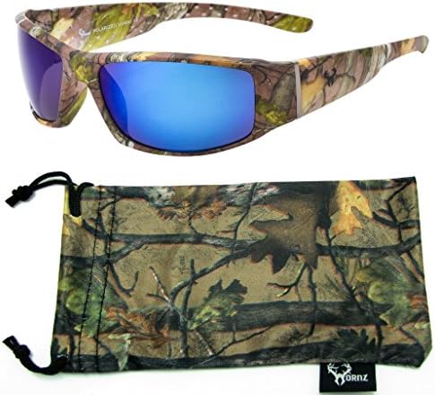 Hornz Brown Forrest Camouflage Polarised Sunglasses for Men Full Wide Arm Sport Frame