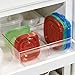 mDesign Food Storage Container Lid Holder, 3-Compartment Plastic Organizer Bin for Organization in Kitchen Cabinets, Cupboards, Pantry Shelves - 2 Pack - Clear