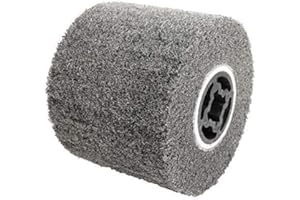 BAISIKY 120x100x19mm Non-Woven Abrasive Wire Drawing Polishing Burnishing Wheel Flap Brush for Surface Treatment Stainless Steel, Aluminum, Copper, and More - 60 Grit