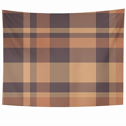 Amazon Com Ahawoso Tapestry 60x50 Inches For Orange Plaid