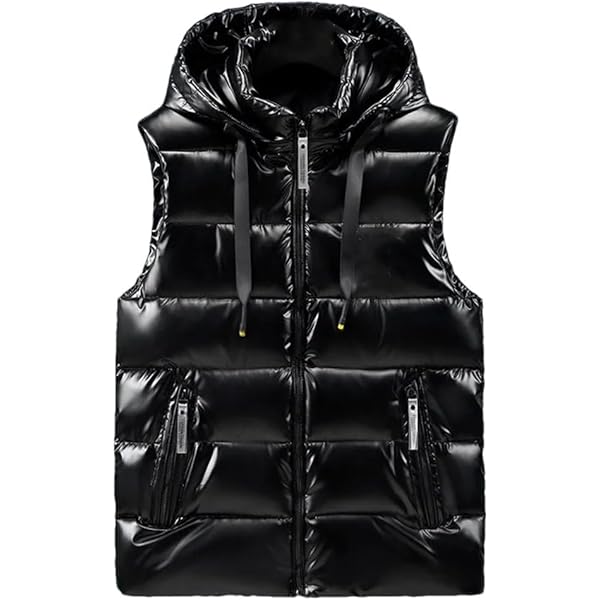 Men's Winter Hooded Puffer Jacket Sleeveless Thicken Warm
