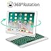iPad Pro 10.5 Case with Keyboard 2017/ iPad Air 3rd Gen Case with Keyboard 10.5 2019, 360 Rotate 7 Color Backlit Wireless Folio Keyboard Case Cover, Auto Wake Sleep/Silent Typing, Silver