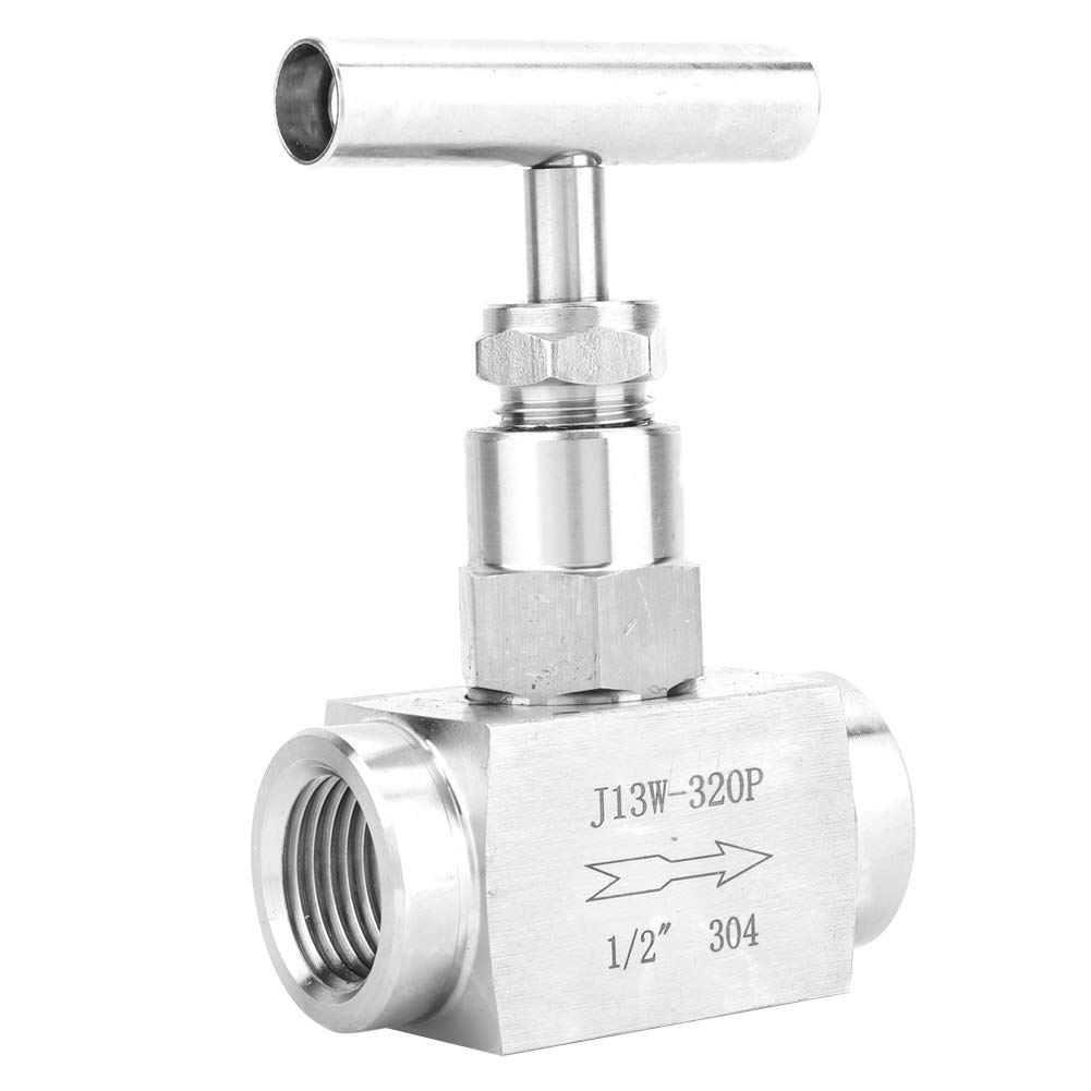Straight Needle Valve, High Pressure Stainless Steel BSPP Female Thread Straight Needle Valve for Water Transmission (1/2'') - Image 3