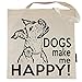 Dogs Make Me Happy Tote Bag - by Pet Studio Art