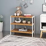 Vencier Bamboo Shoe Rack Natural 3 Tier Easy Assembly Large Capacity view 2