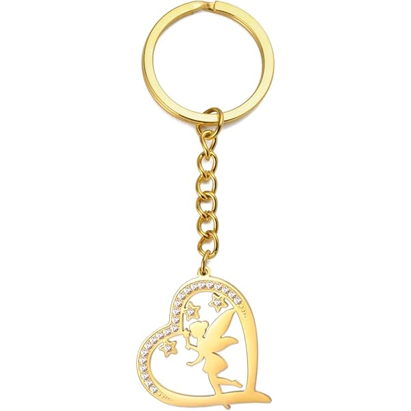 Tinker Bell Letter E Pewter Key Chain