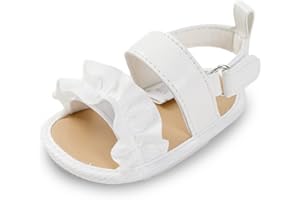 Csfry Infant Baby Girls Sandals with Princess Dress First Walker Shoes