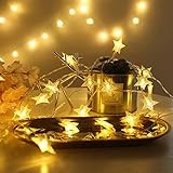 Battery Operated Led String Lights, Ejoyous 6m/19ft 40 Star Shape LED Lights Fairy Decorative Light Lightning for Wedding Party Home Garden Bedroom Outdoor Indoor Wall Castle Play Tents (Warm White)