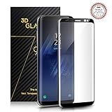 Ameauty Samsung Galaxy S8 Screen Protector, Full Coverage, 3D Curved Tempered Glass Screen Protector for Samsung Galaxy S8 -Black