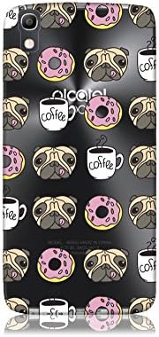Alcatel Idol 4 Clear TPU Design Silicone Skin Case by ThePhoneCovers (Pug and Coffee)