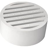 Canplas 414254BC PVC Sew 4 Drain Grate | Blocks debris and vermin, lets water flow into drain, high chemical resistance, installs in a PVC sewer hub, 4 in